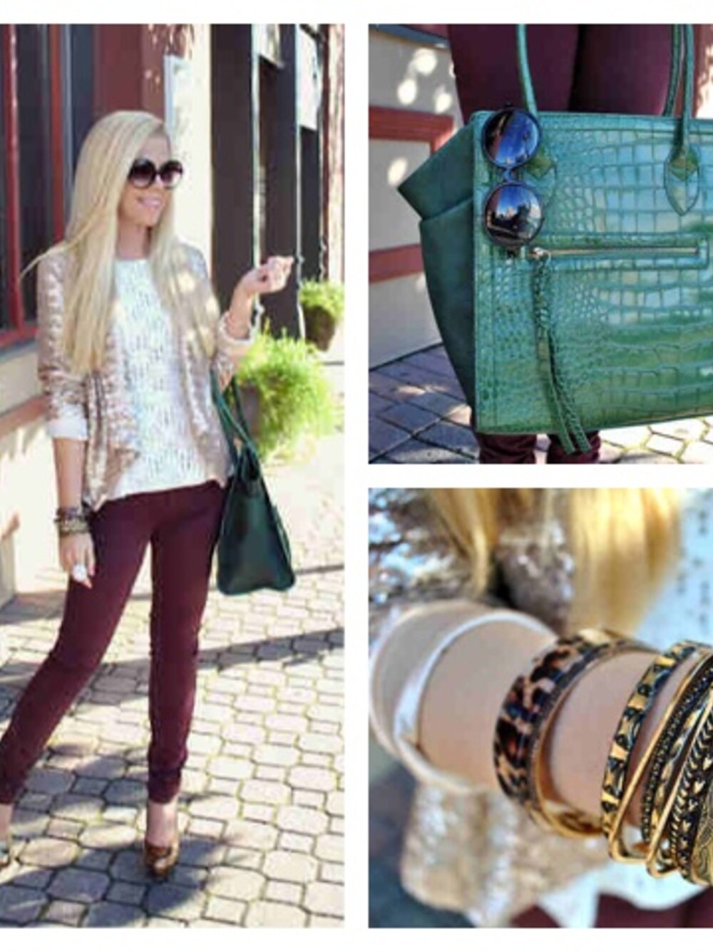 「BAG、blazer、Crew-neck、Crocodile、denim、jeans、leather、Paige Denim、TIBI、top」｜AnnaJamesさん（レディース・168cm）の冬コーディネートの1枚目の写真