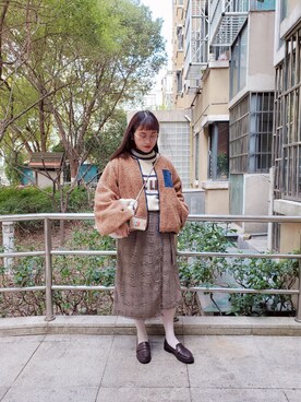 「w closet」｜「アイテム（ブルゾン）」を使った、evenさん（レディース・158cm）の冬コーディネート