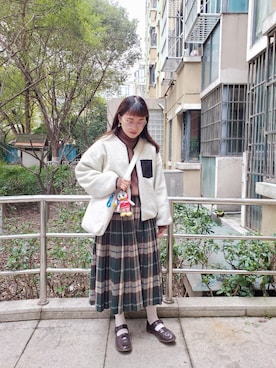 「COVERNAT」｜「アイテム（ジャケット/アウター）」を使った、evenさん（レディース・158cm）の冬コーディネート