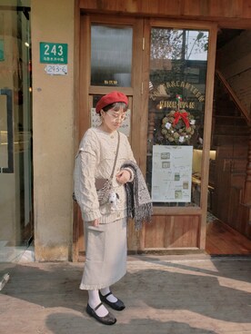 「--（--）のアイテム（帽子）」を使った、evenさん（レディース・158cm）の冬コーディネート