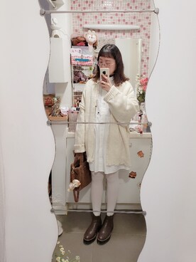 「ORiental TRaffic(ORiental TRaffic)」｜「アイテム（シャツワンピース）」を使った、evenさん（レディース・158cm）の冬コーディネート