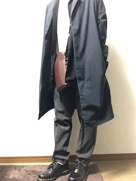 「BEAUTY&YOUTH UNITED ARROWS」｜「アイテム（ステンカラーコート）」を使った、shun24さん（メンズ・163cm）の秋コーディネート
