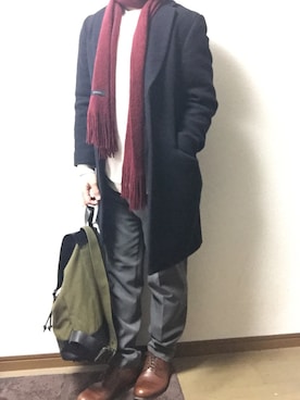 「BEAUTY&YOUTH UNITED ARROWS」｜「アイテム（チェスターコート）」を使った、shun24さん（メンズ・163cm）の冬コーディネート