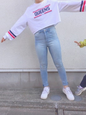 「ハイウエストジーンズ」｜あんさん（レディース・155cm）の春コーディネート