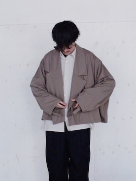 「my beautiful landlet（マイビューティフルランドレット）のアイテム（テーラードジャケット）」を使った、キムさん（メンズ・179cm）の春コーディネート