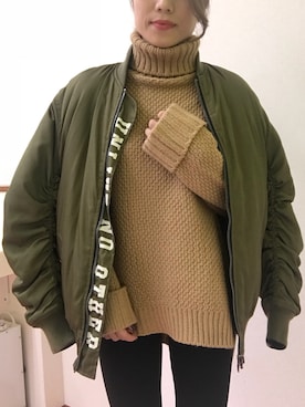 「ENVYM（アンビー）のアイテム（ブルゾン）」を使った、N a h oさん（レディース・153cm）の冬コーディネート