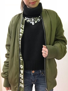 「ENVYM（アンビー）のアイテム（ブルゾン）」を使った、N a h oさん（レディース・153cm）の冬コーディネート