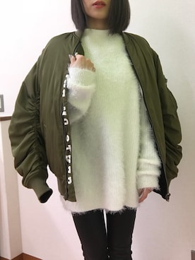 「ENVYM（アンビー）のアイテム（ブルゾン）」を使った、N a h oさん（レディース・153cm）の冬コーディネート