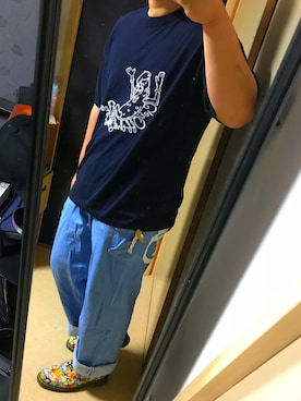 「ROLLING CRADLE（ローリングクレイドル）のアイテム（パンツ）」を使った、かっつんさん（メンズ・173cm）の夏コーディネート
