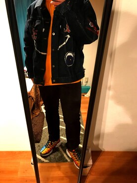 「ハデ色」｜「アイテム（ジャケット/アウター）」を使った、かっつんさん（メンズ・173cm）の冬コーディネート