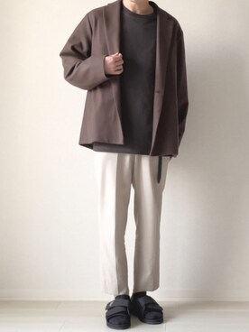 「Lui's（ルイス）のナローベルト（ベルト）」を使った、takaさん（メンズ・169cm）の春コーディネート