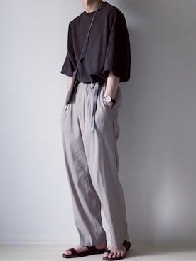 「Steven Alan（スティーブンアラン）のアイテム（サンダル）」を使った、takaさん（メンズ・169cm）の夏コーディネート