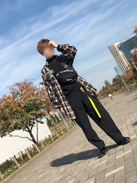 「WOmB（ウーム）のアイテム」を使った、デク。さん（メンズ・167cm）の秋コーディネート