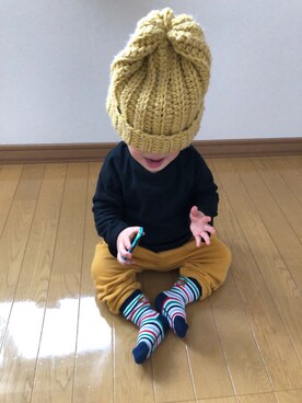 「present（プレゼント）のアイテム（パンツ）」を使った、cho_chanさん（キッズ・80cm）の冬コーディネート