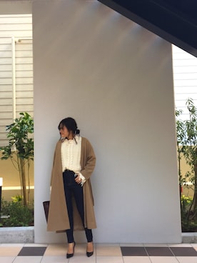 「アイテム（テーラードジャケット、イエロー系）」を使った、YUMEKA YAMASAKIさん（レディース・152cm）の冬コーディネート