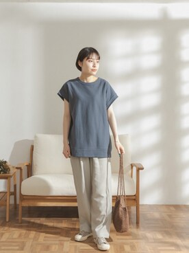 「URBAN RESEARCH DOORS（アーバンリサーチドアーズ）のペーパープレーンショルダーバッグ（ショルダーバッグ）」を使った、FORK&SPOON WOMENさん（レディース・161cm）の夏コーディネート