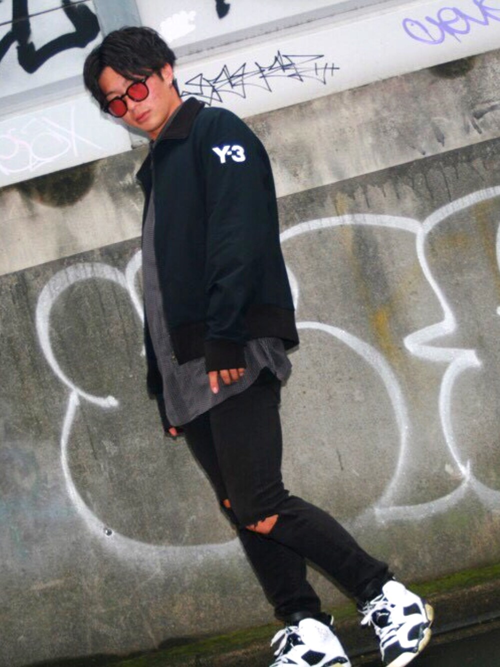 「Calvin Klein、Y-3、AIR JORDAN、jordan6、jordan6 oreo、harajuku」｜「Y-3のアイテム（ジャケット/アウター、ブラック系）」を使った、ゆたさん（メンズ・171cm）の冬コーディネートの1枚目の写真