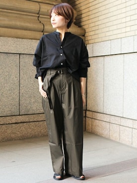 「CHAMULA（チャムラ）のアイテム」を使った、TANABEさん（レディース・156cm）の春コーディネート