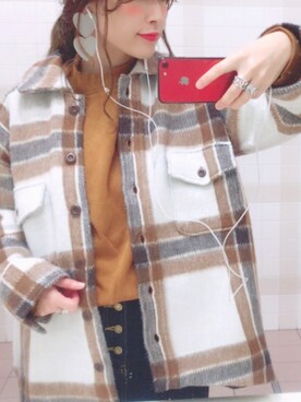 「アイテム（デニムスカート、ブルー系）」を使った、PUuさん（レディース・164cm）の秋コーディネート