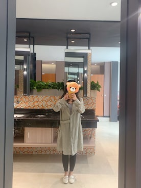 「休闲」｜「アイテム（その他アウター）」を使った、cold06vvさん（レディース・155cm）の冬コーディネート