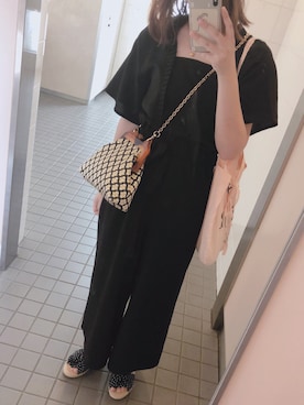 「merry jenny（メリージェニー）のアイテム（オールインワン・サロペット）」を使った、m♡さん（レディース・167cm）の秋コーディネート