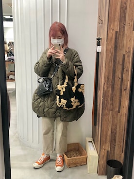「2021年」｜「アイテム（ジャケット/アウター）」を使った、m♡さん（レディース・167cm）の冬コーディネート