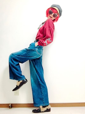 「passage mignon/flaneur（パサージュミニョンフラヌール）のアイテム（ハンチング/ベレー帽）」を使った、A氏さん（レディース・162cm）の春コーディネート