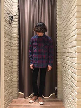 「HYSTERIC GLAMOUR（ヒステリックグラマー）のREVOLUTION SOUNDS刺繍 CPOシャツ（シャツ/ブラウス）」を使った、dr.tateさん（メンズ・170cm）の秋コーディネート