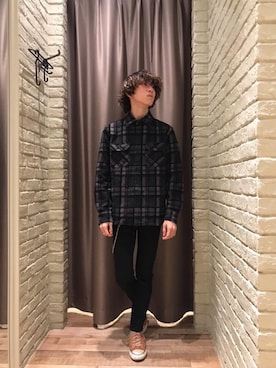 「HYSTERIC GLAMOUR（ヒステリックグラマー）のREVOLUTION SOUNDS刺繍 CPOシャツ（シャツ/ブラウス）」を使った、dr.tateさん（メンズ・170cm）の秋コーディネート