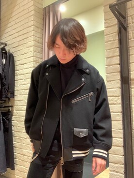 「HYSTERIC GLAMOUR（ヒステリックグラマー）のアイテム（ライダースジャケット）」を使った、dr.tateさん（メンズ・170cm）の秋コーディネート
