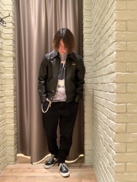 「コラボレーション」｜「アイテム（その他アウター）」を使った、dr.tateさん（メンズ・170cm）の冬コーディネート