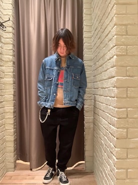 「70'sコーデ」｜「アイテム（デニムジャケット）」を使った、dr.tateさん（メンズ・170cm）の春コーディネート