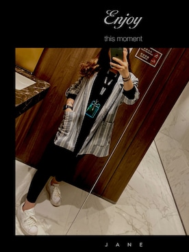 「PULL&BEAR（プルアンドベア）のアイテム（テーラードジャケット）」を使った、leeweibao🥰さん（レディース・160cm）の冬コーディネート