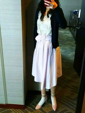「ラベンダー」｜「アイテム（アンサンブル）」を使った、tomicarenさん（レディース・160cm）の春コーディネート