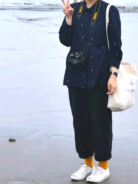 「CONVERSE（コンバース）のCONVERSE (コンバース）　JACK PURCELL　ジャックパーセル　（スニーカー）」を使った、なっちゃんさん（レディース・160cm）の夏コーディネート