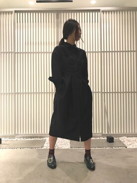 「アイテム（ローファー、グリーン系）」を使った、hitomi_utさん（レディース・156cm）の秋コーディネート