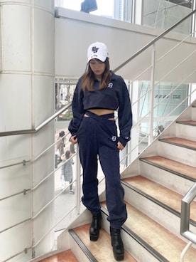 「ストリートカジュアル」｜「アイテム（ワンピース/ドレス）」を使った、namiさん（レディース・157cm）の冬コーディネート