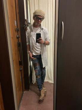 「hALON（アーロン）のアイテム（ハンチング/ベレー帽）」を使った、yoma さん（メンズ・173cm）の春コーディネート