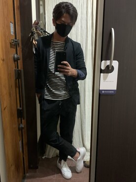 「CAMBIO（カンビオ）のアイテム（Tシャツ/カットソー）」を使った、yoma さん（メンズ・173cm）の秋コーディネート