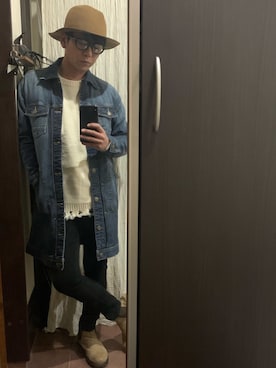 「RATTLE TRAP（ラトルトラップ）のアイテム（ステンカラーコート）」を使った、yoma さん（メンズ・173cm）の春コーディネート