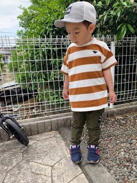 「highking（ハイキング）のアイテム（パンツ）」を使った、kan1208さん（キッズ・100cm）の春コーディネート