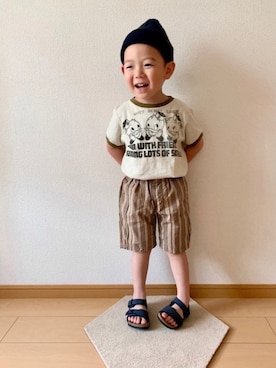 「highking（ハイキング）のアイテム（帽子）」を使った、kan1208さん（キッズ・100cm）の春コーディネート