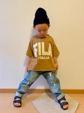 「highking（ハイキング）のアイテム（帽子）」を使った、kan1208さん（キッズ・100cm）の夏コーディネート