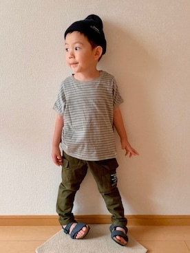 「highking（ハイキング）のアイテム（帽子）」を使った、kan1208さん（キッズ・100cm）の夏コーディネート