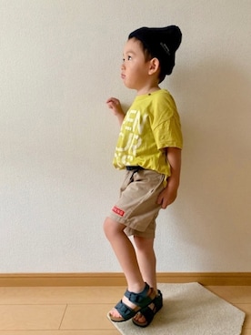 「highking（ハイキング）のアイテム（帽子）」を使った、kan1208さん（キッズ・100cm）の夏コーディネート