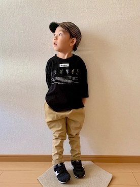「Smoothy（スムージー）のアイテム（パンツ）」を使った、kan1208さん（キッズ・100cm）の秋コーディネート