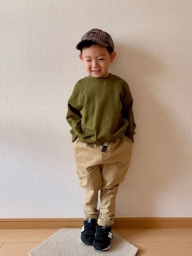 「Smoothy（スムージー）のアイテム（パンツ）」を使った、kan1208さん（キッズ・100cm）の秋コーディネート