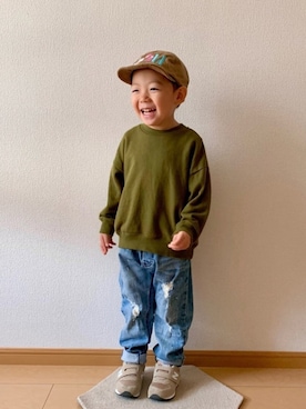 「こども ビームス（コドモビームス）のアイテム（パンツ）」を使った、kan1208さん（キッズ・100cm）の秋コーディネート