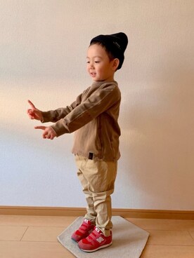 「Smoothy（スムージー）のアイテム（パンツ）」を使った、kan1208さん（キッズ・100cm）の秋コーディネート