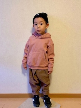 「こども ビームス（コドモビームス）のアイテム（パンツ）」を使った、kan1208さん（キッズ・100cm）の冬コーディネート